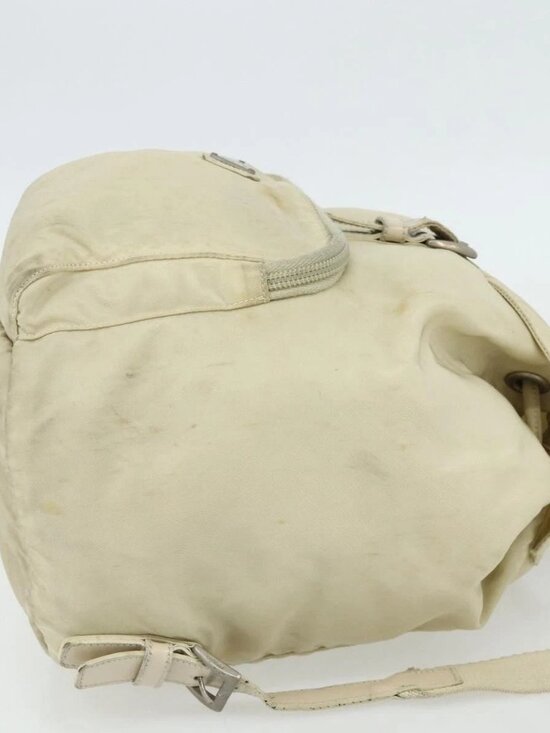 PRADA Backpack Nylon Ivory Silver Auth 175828 main image 15